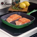 cast iron enamel square grill pan